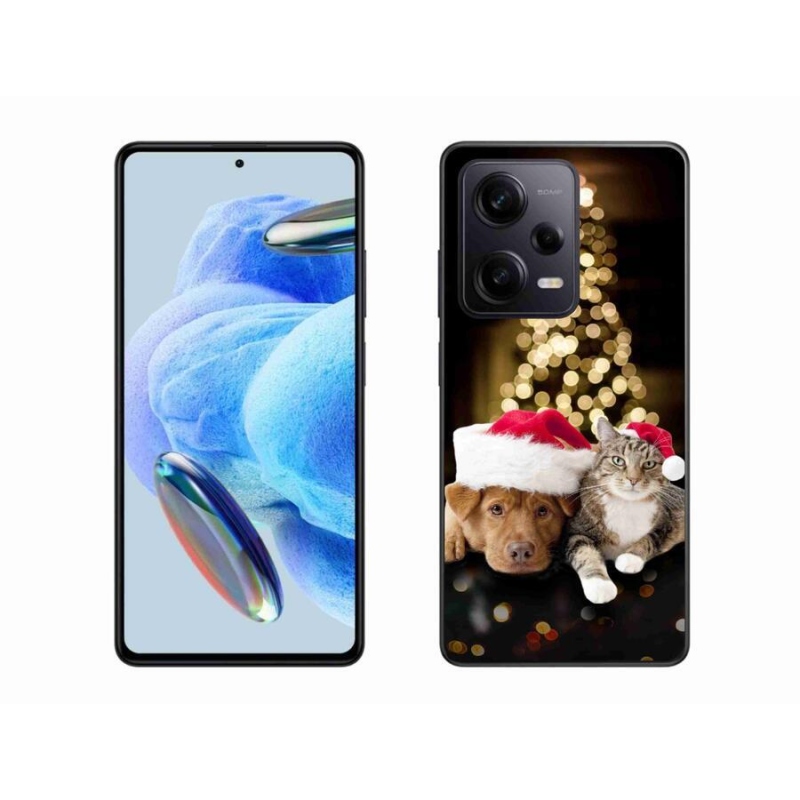 Gélový kryt mmCase na Xiaomi Redmi Note 12 Pro+ 5G - vianočný pes a mačka