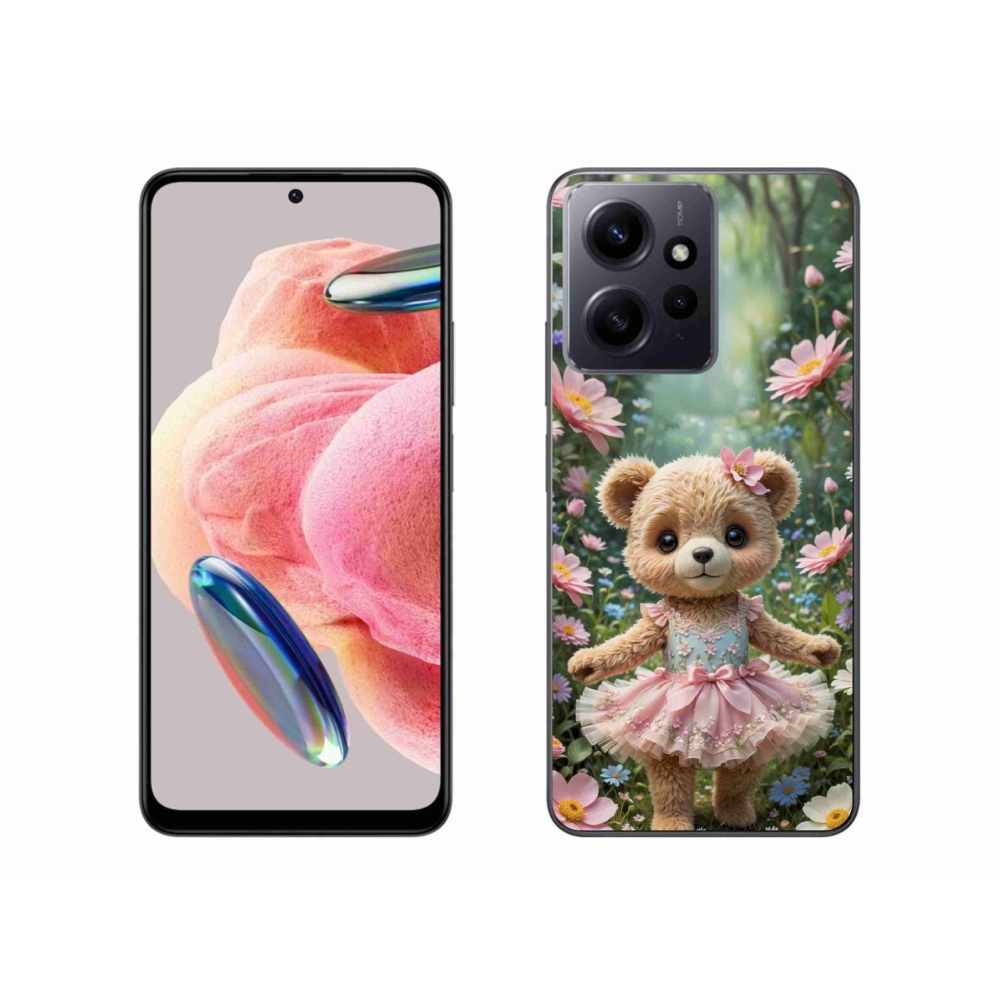Gélový kryt mmCase na Xiaomi Redmi Note 12 - roztomilý medvedík v kvetoch