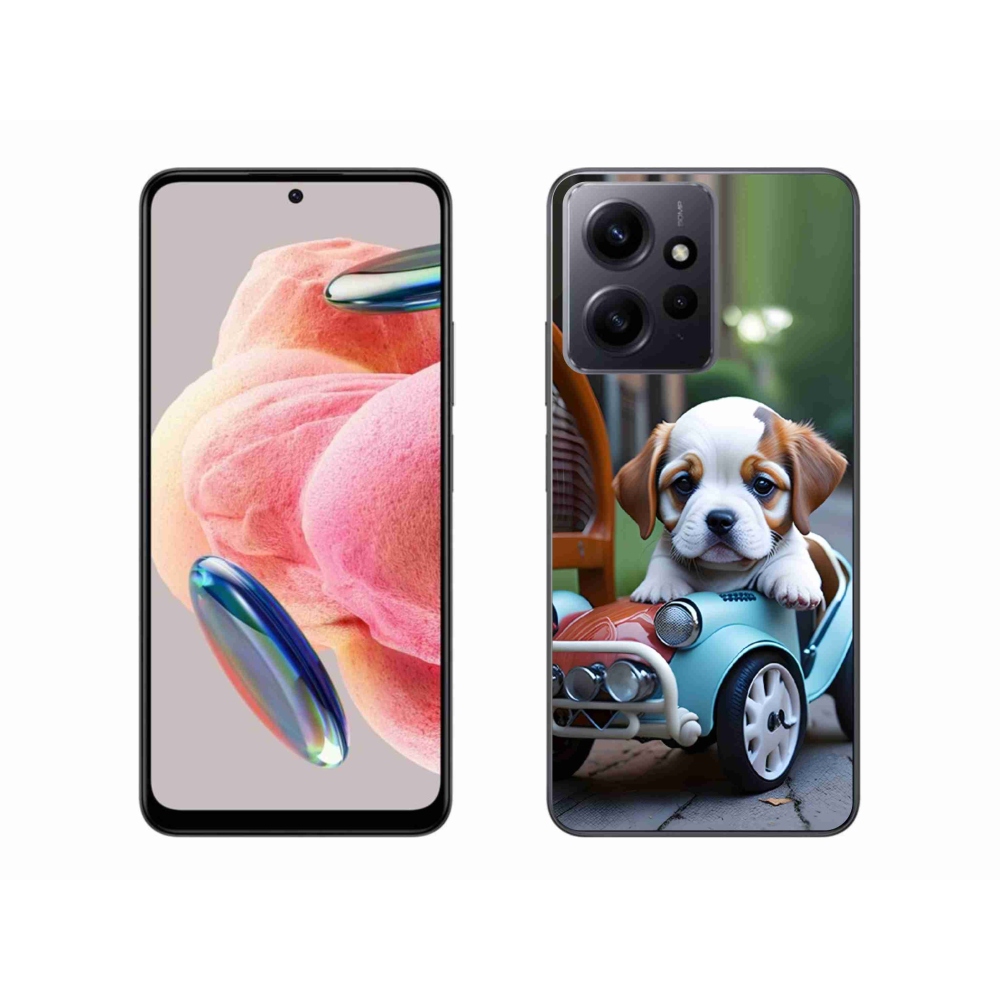 Gélový kryt mmCase na Xiaomi Redmi Note 12 - šteňa v retro aute