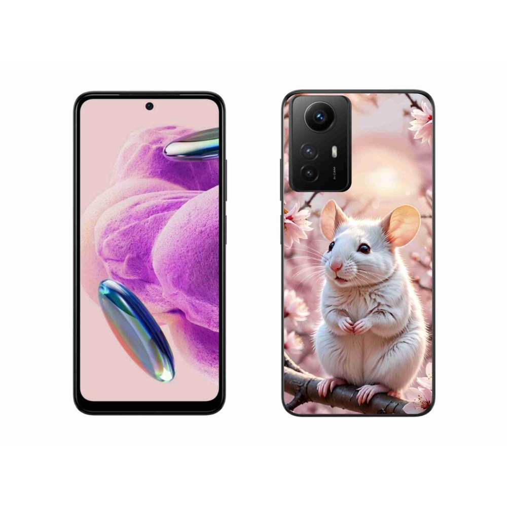 Gélový kryt mmCase na Xiaomi Redmi Note 12S - biela myš na vetve