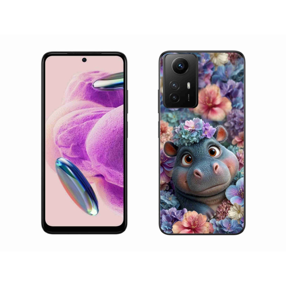 Gélový kryt mmCase na Xiaomi Redmi Note 12S - hrošík v kvetoch