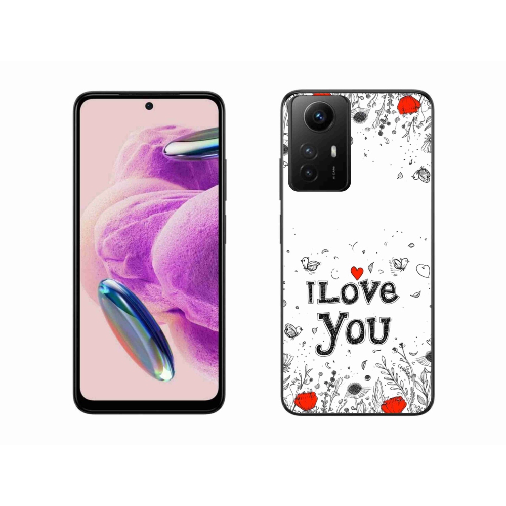 Gélový kryt mmCase na Xiaomi Redmi Note 12S - I love you biele pozadie