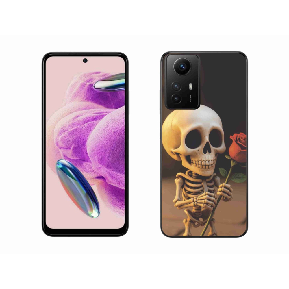 Gélový kryt mmCase na Xiaomi Redmi Note 12S - kostlivec s ružou
