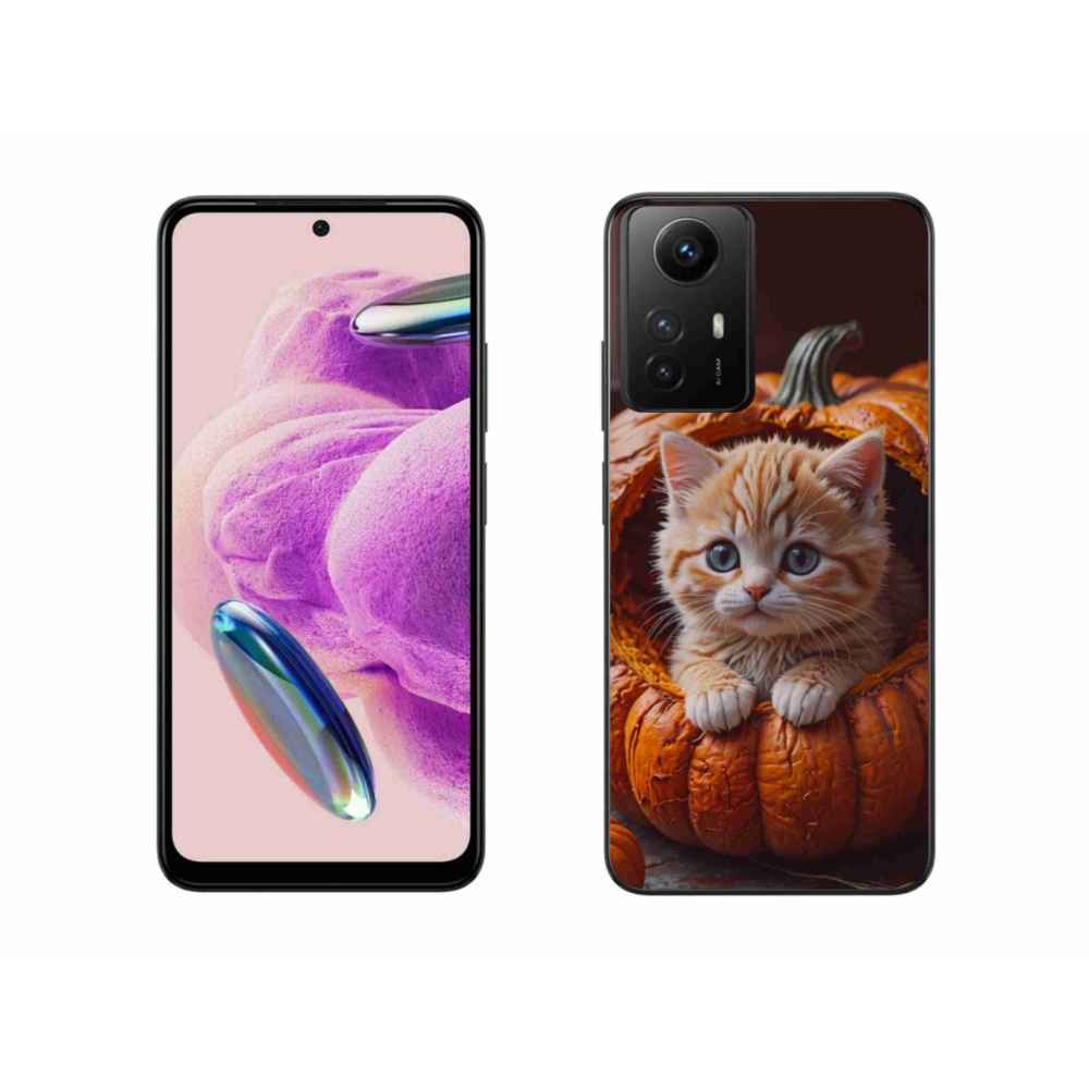 Gélový kryt mmCase na Xiaomi Redmi Note 12S - mačiatko a tekvica 2
