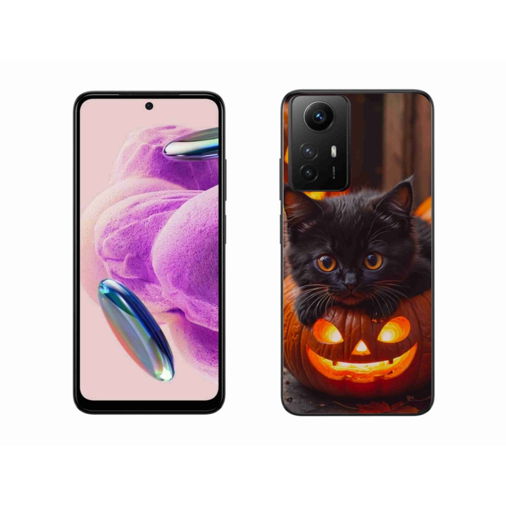 Gélový kryt mmCase na Xiaomi Redmi Note 12S - mačiatko a tekvica
