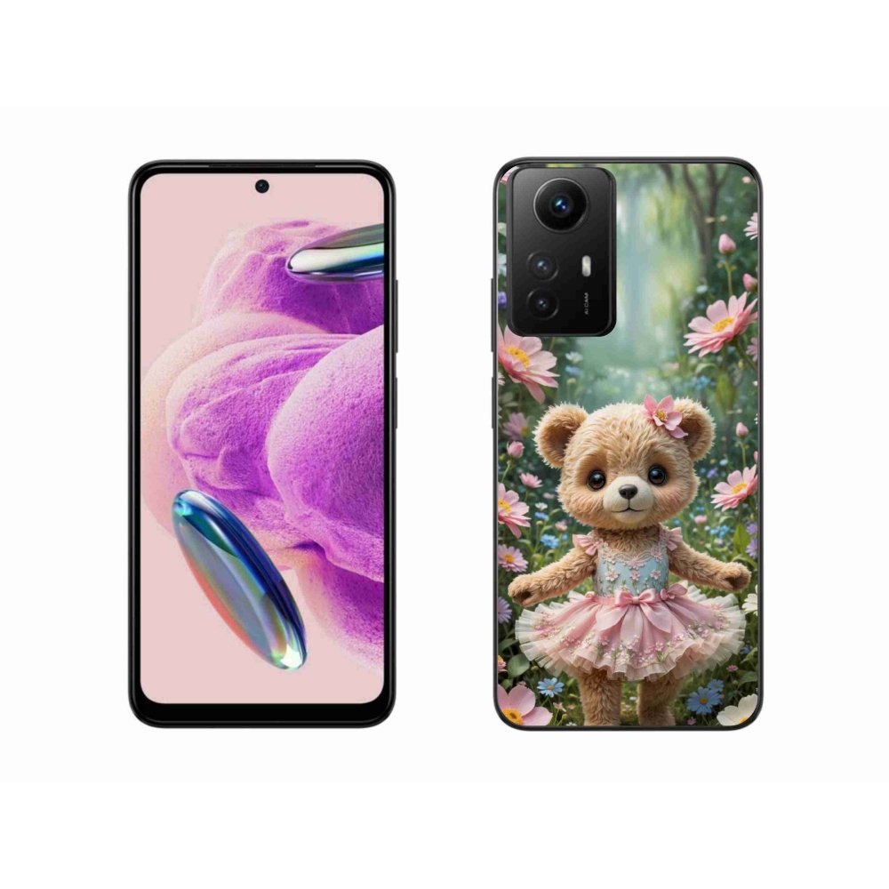 Gélový kryt mmCase na Xiaomi Redmi Note 12S - roztomilý medvedík v kvetoch