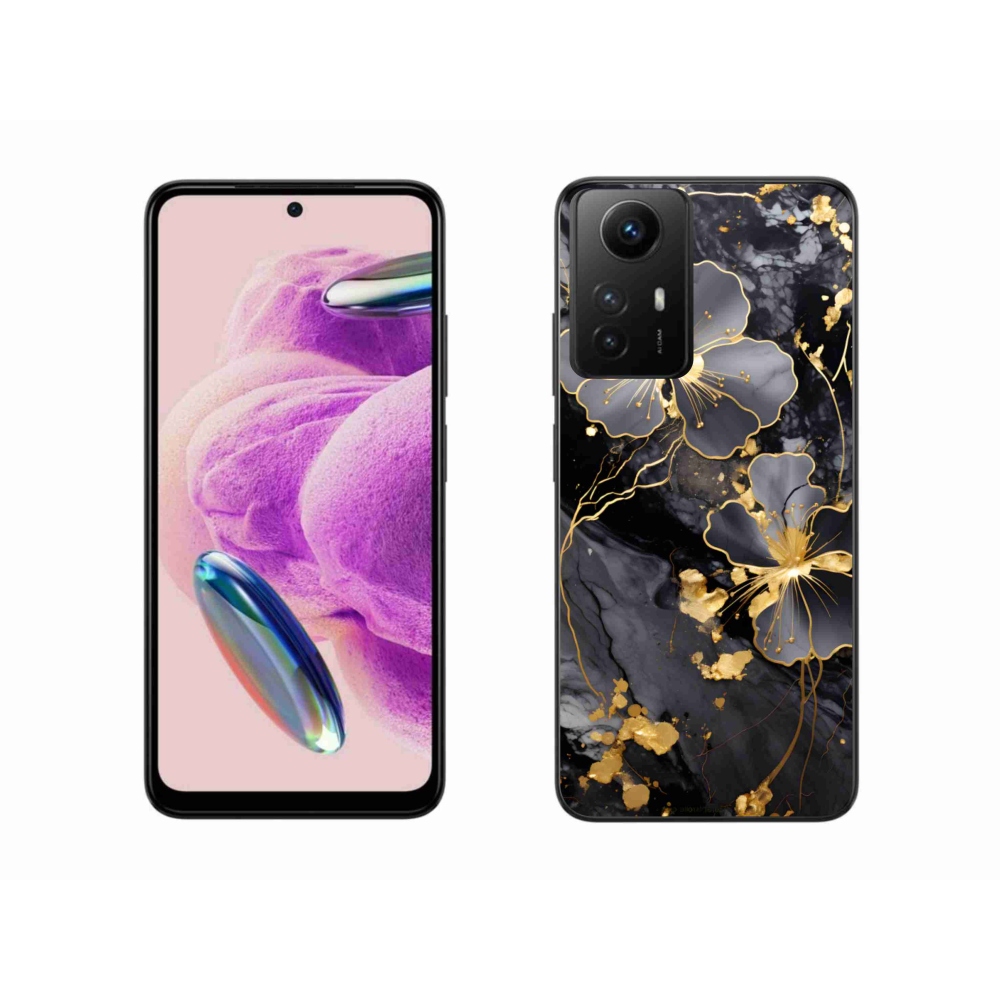 Gélový kryt mmCase na Xiaomi Redmi Note 12S - zlaté kvety