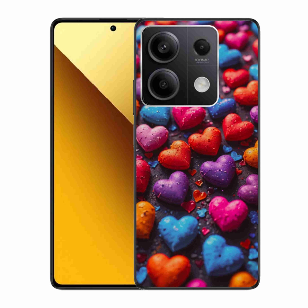 Gélový kryt mmCase na Xiaomi Redmi Note 13 5G - farebné srdcia