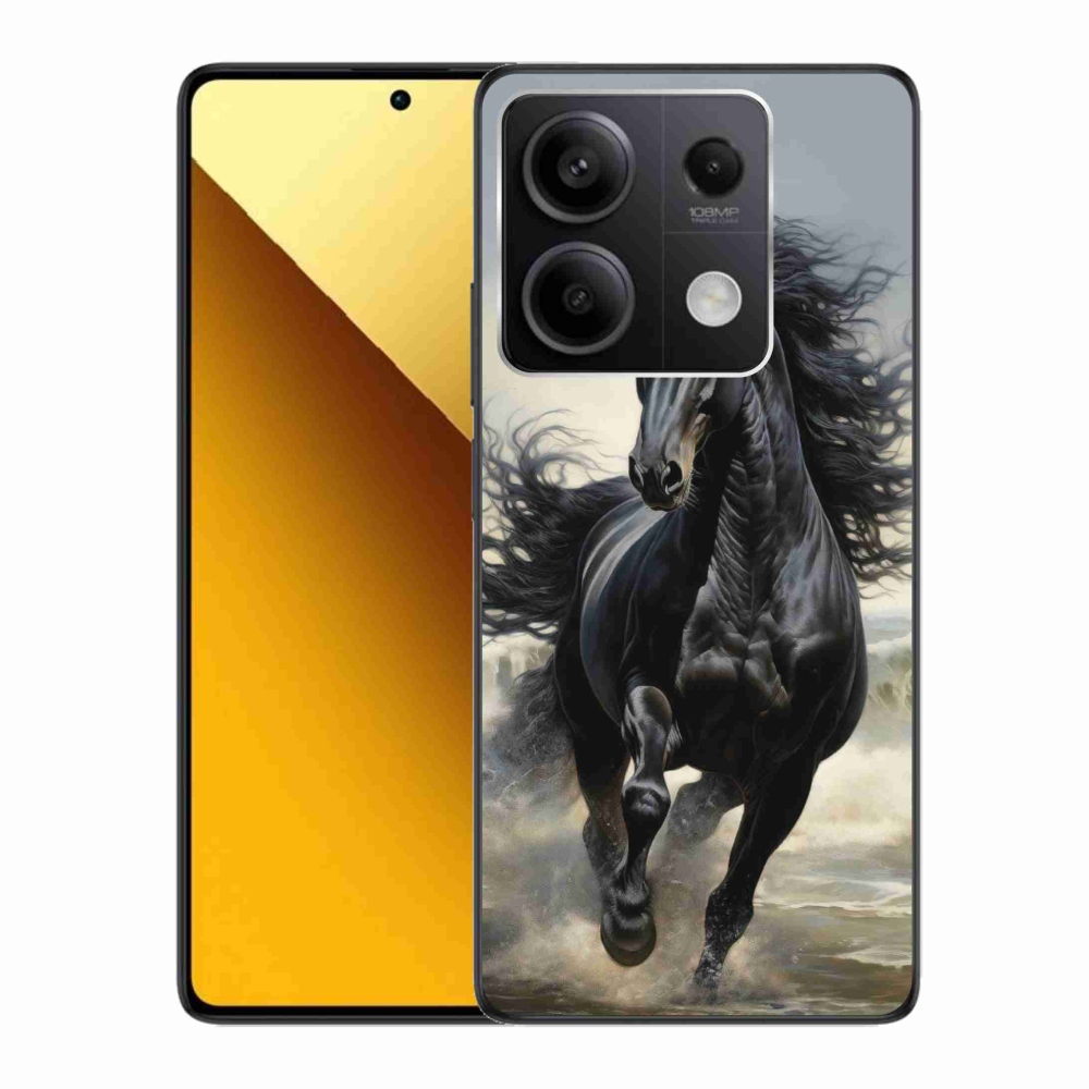 Gélový kryt mmCase na Xiaomi Redmi Note 13 5G - bežiaci čierny kôň