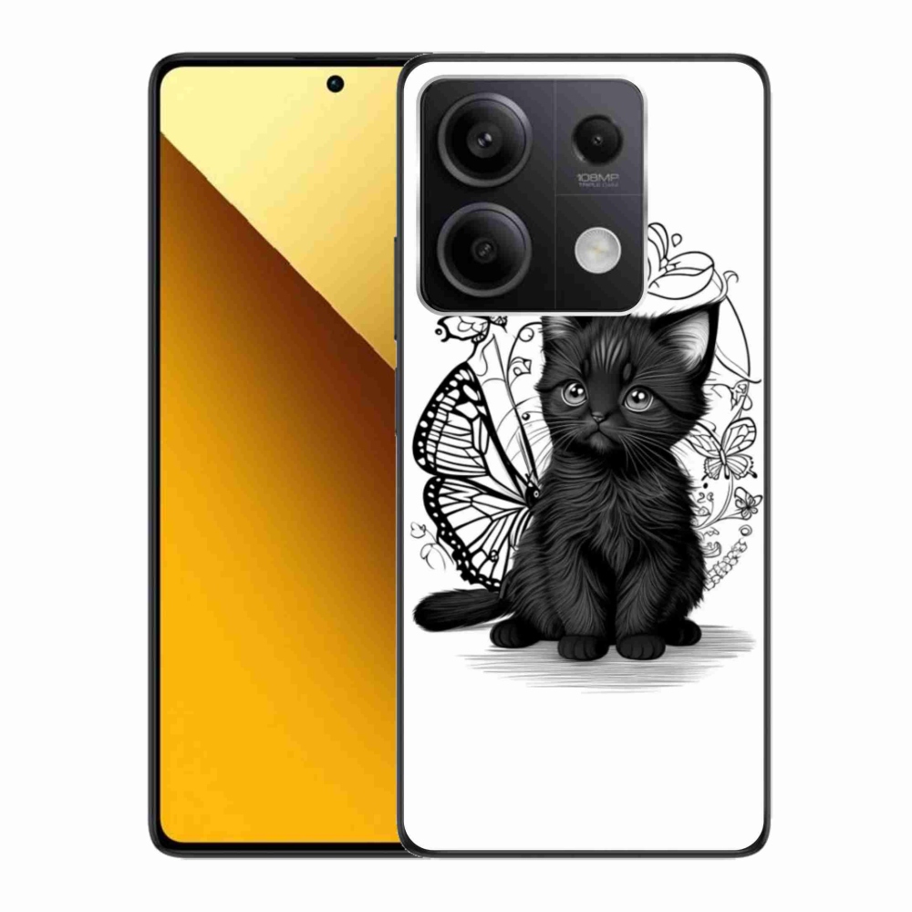 Gélový kryt mmCase na Xiaomi Redmi Note 13 5G - čierne mačiatko