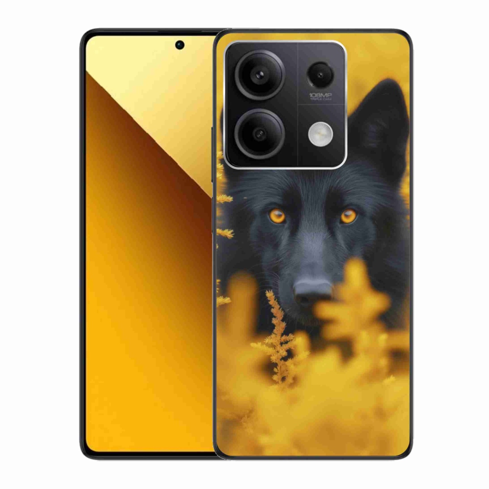 Gélový kryt mmCase na Xiaomi Redmi Note 13 5G - čierny vlk 2