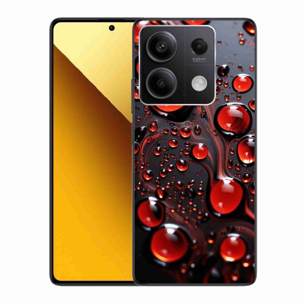 Gélový kryt mmCase na Xiaomi Redmi Note 13 5G - červené kvapky 2