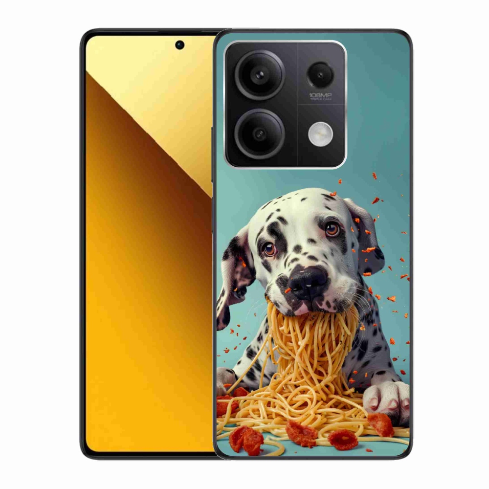 Gélový kryt mmCase na Xiaomi Redmi Note 13 5G - dalmatín a špagety