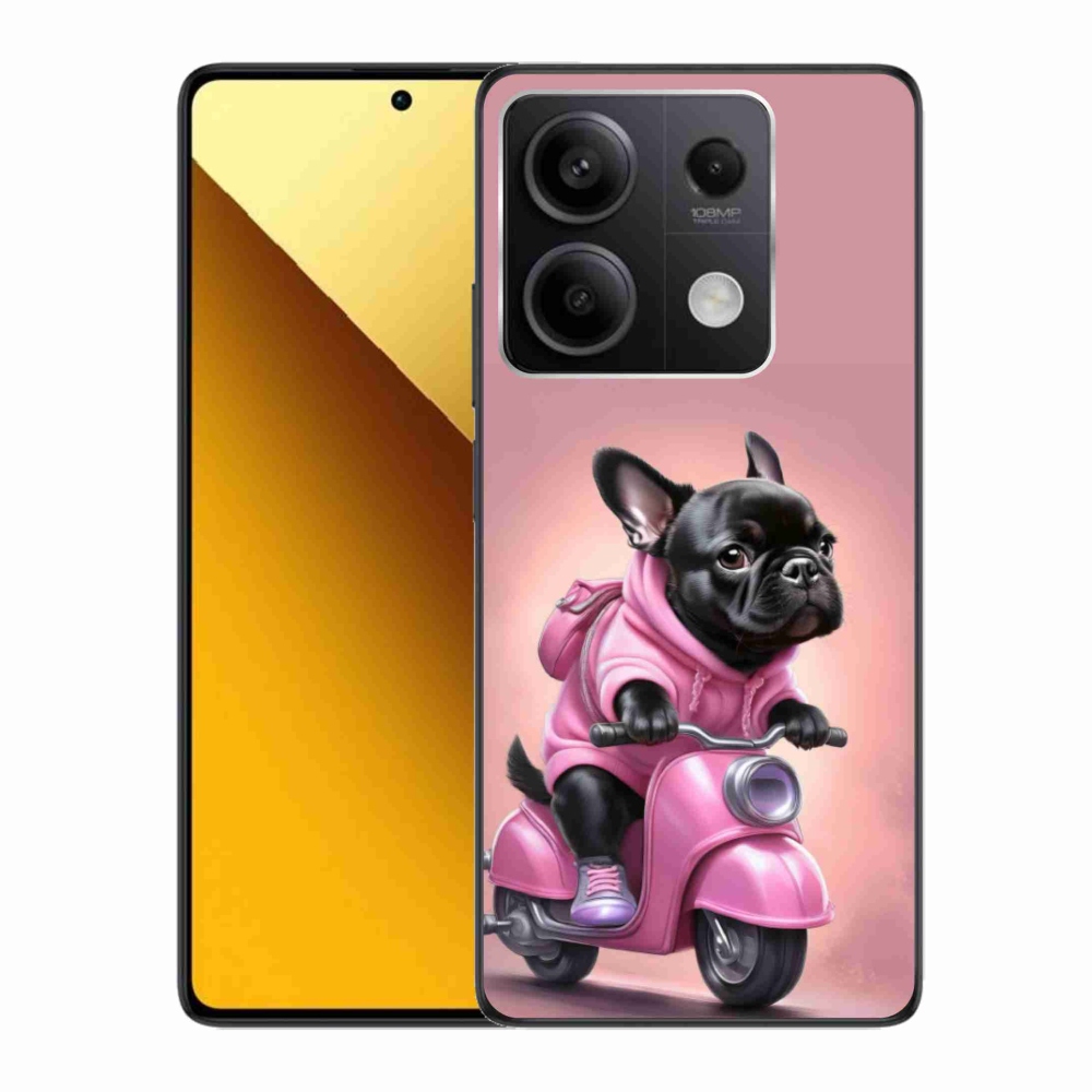 Gélový kryt mmCase na Xiaomi Redmi Note 13 5G - francúzsky buldoček na skútri