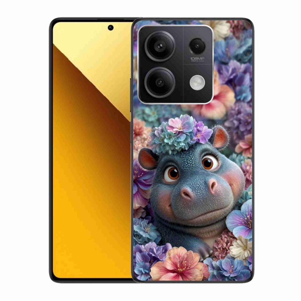 Gélový kryt mmCase na Xiaomi Redmi Note 13 5G - hrošík v kvetoch