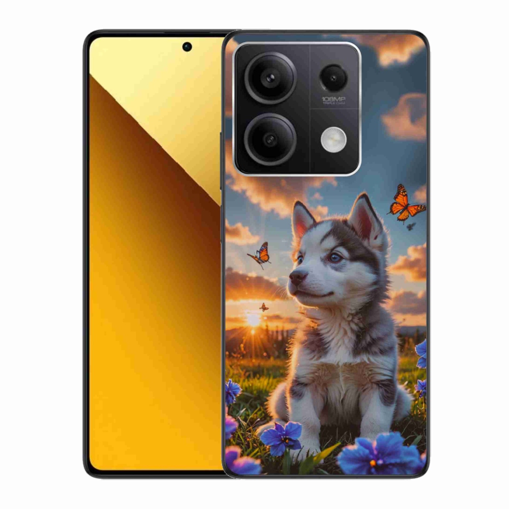 Gélový kryt mmCase na Xiaomi Redmi Note 13 5G - husky pri západe slnka