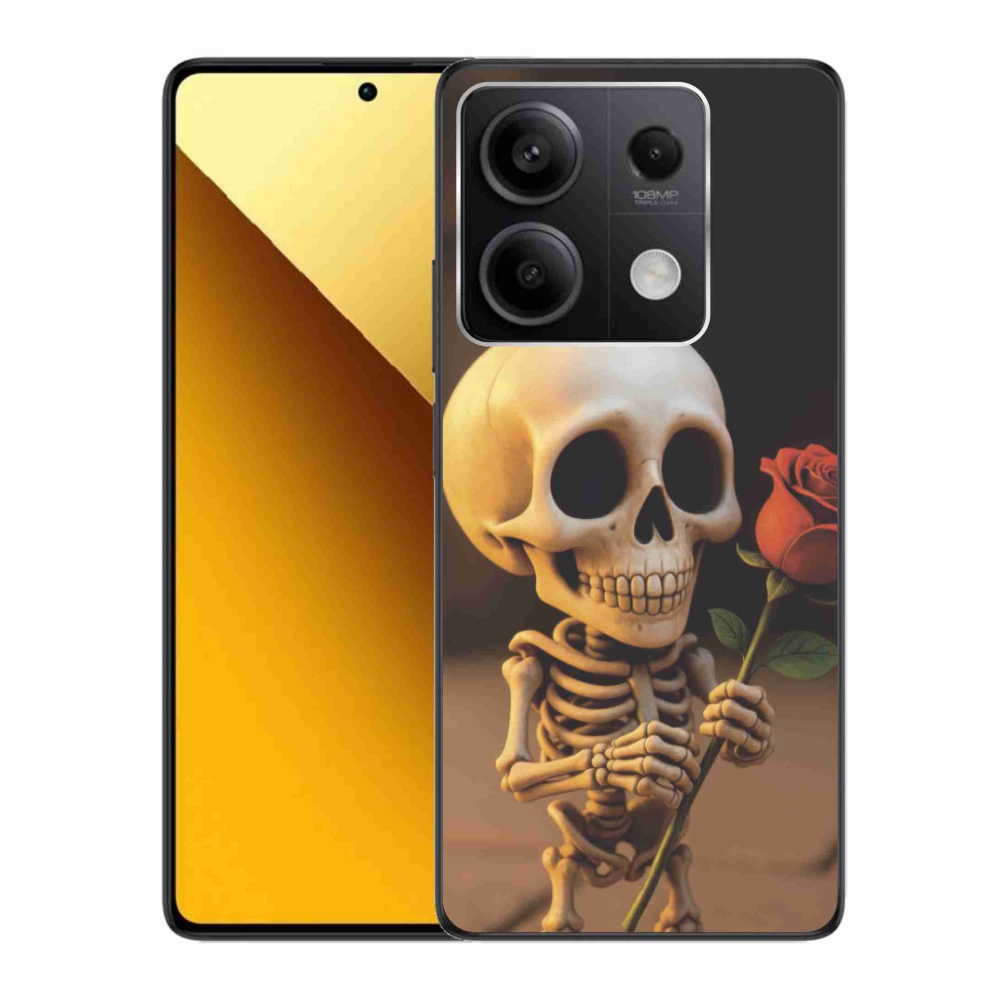 Gélový kryt mmCase na Xiaomi Redmi Note 13 5G - kostlivec s ružou