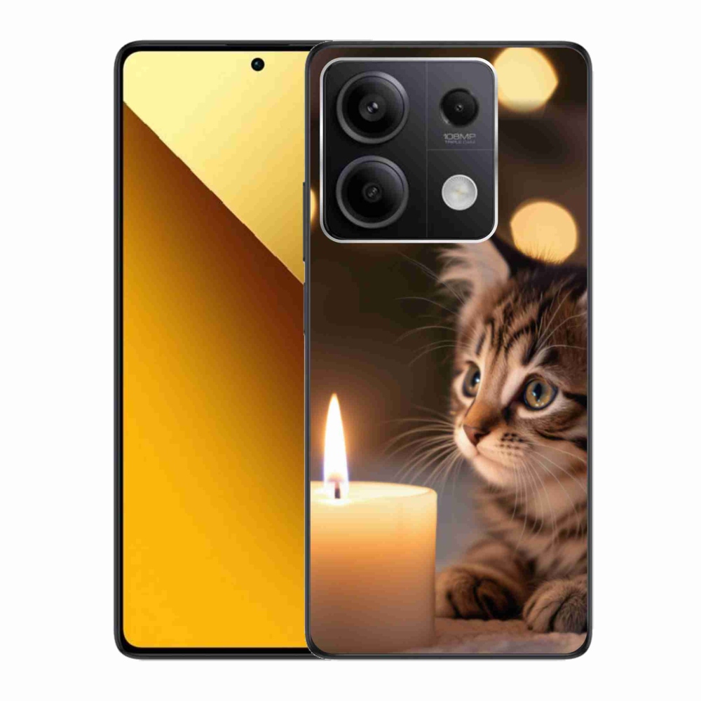 Gélový kryt mmCase na Xiaomi Redmi Note 13 5G - mačiatko a sviečka