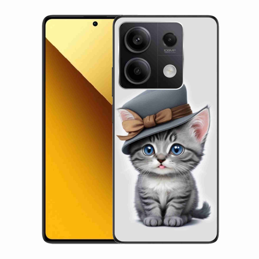 Gélový kryt mmCase na Xiaomi Redmi Note 13 5G - mačiatko s klobúkom