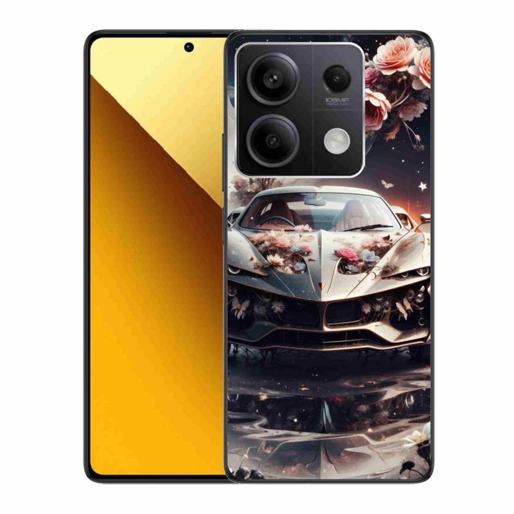 Gélový kryt mmCase na Xiaomi Redmi Note 13 5G - kvetinové športové vozidlo