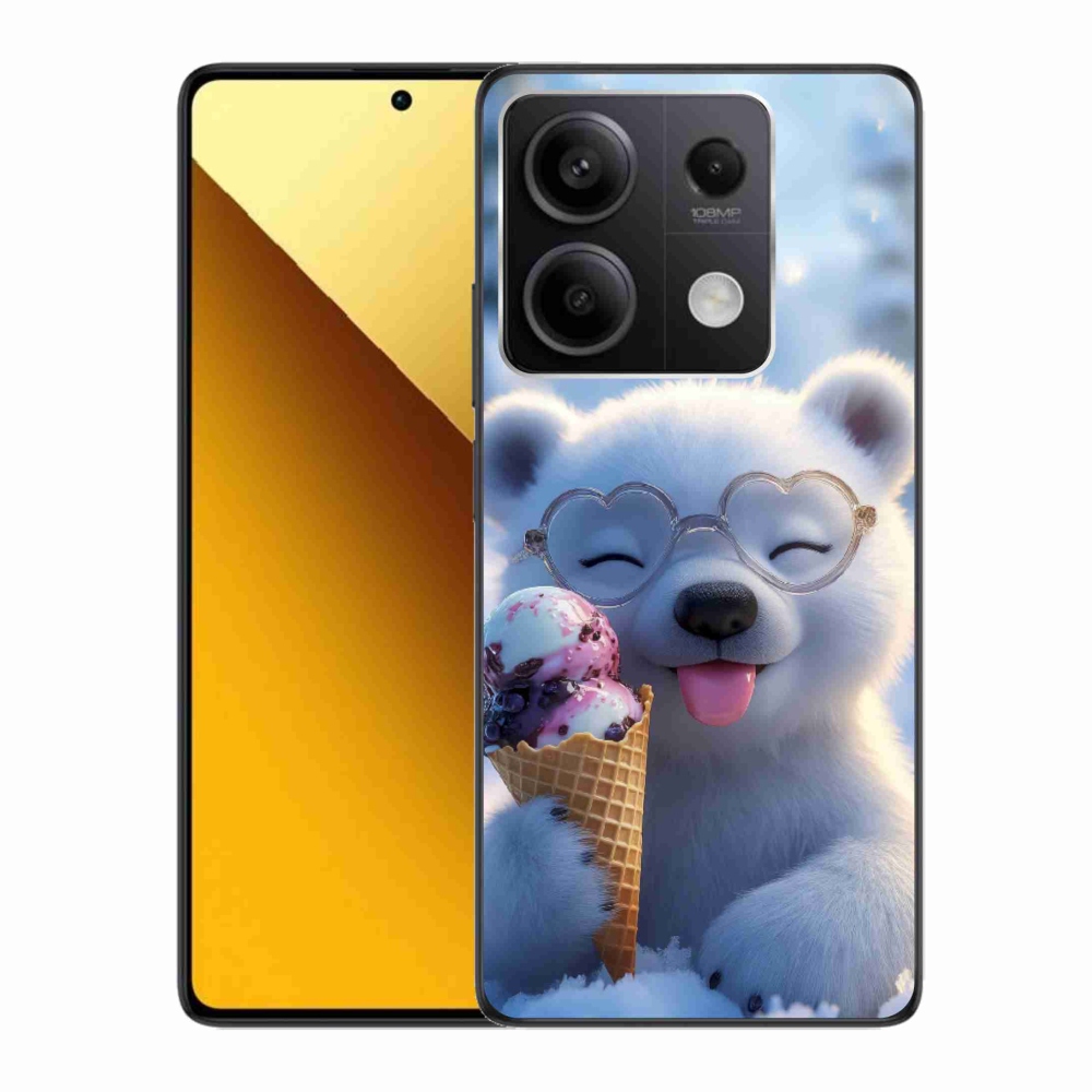 Gélový kryt mmCase na Xiaomi Redmi Note 13 5G - medvedík so zmrzlinou