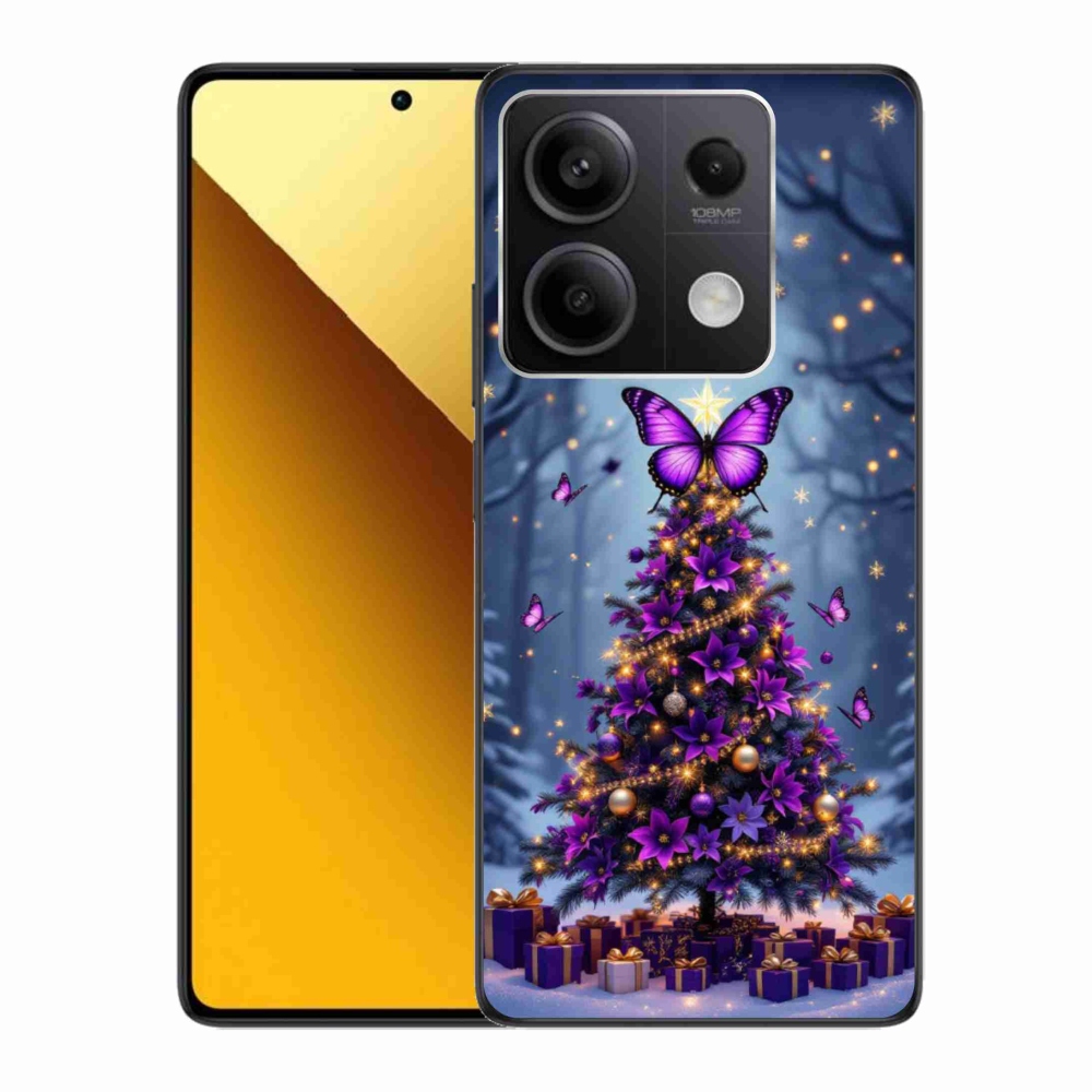 Gélový kryt mmCase na Xiaomi Redmi Note 13 5G - motýlí vianočný stromček
