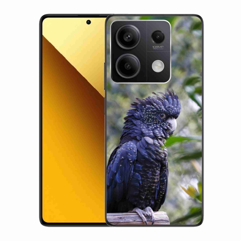 Gélový kryt mmCase na Xiaomi Redmi Note 13 5G - papagáj kakadu čierny