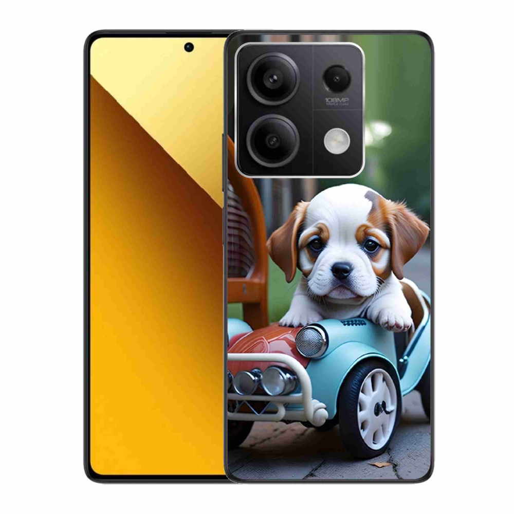 Gélový kryt mmCase na Xiaomi Redmi Note 13 5G - šteňa v retro aute