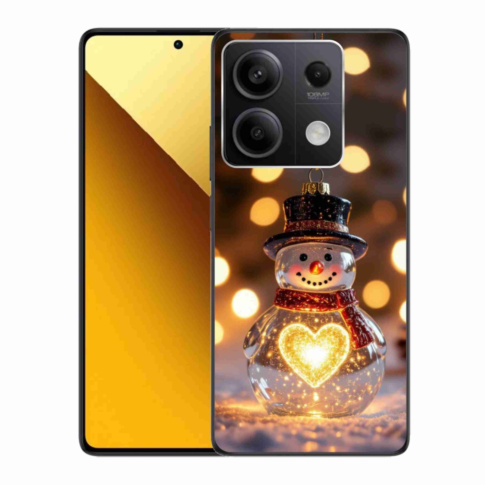 Gélový kryt mmCase na Xiaomi Redmi Note 13 5G - svietiaci vianočný snehuliak