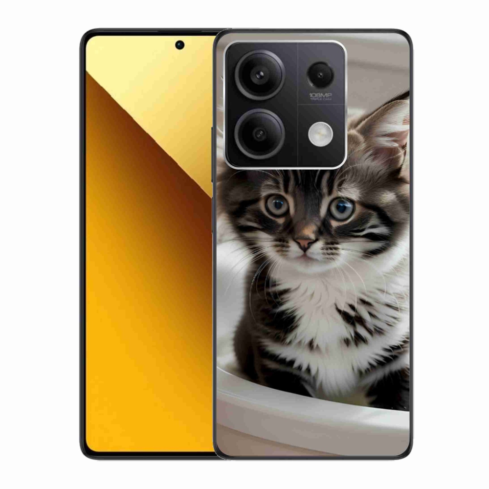 Gélový kryt mmCase na Xiaomi Redmi Note 13 5G - zvedavé mačiatko