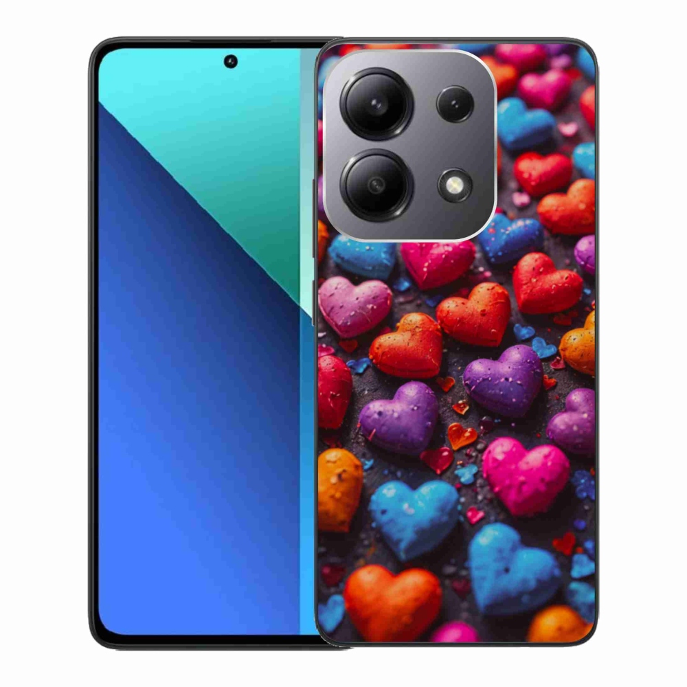 Gélový kryt mmCase na Xiaomi Redmi Note 13 - farebné srdcia