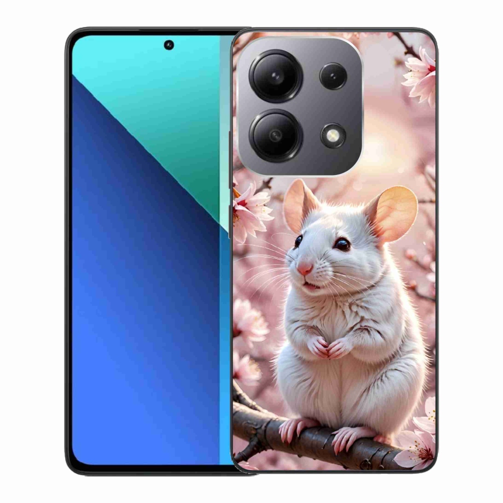 Gélový kryt mmCase na Xiaomi Redmi Note 13 - biela myš na vetve