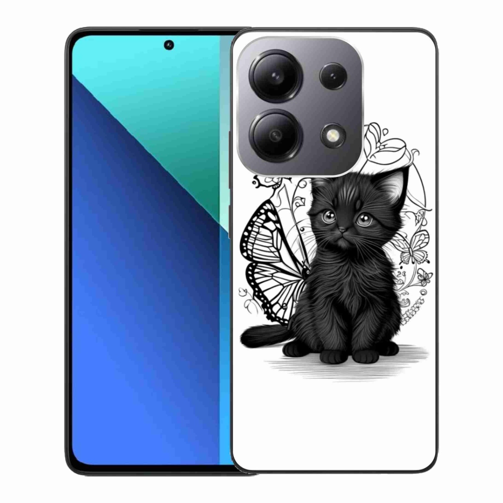 Gélový kryt mmCase na Xiaomi Redmi Note 13 - čierne mačiatko
