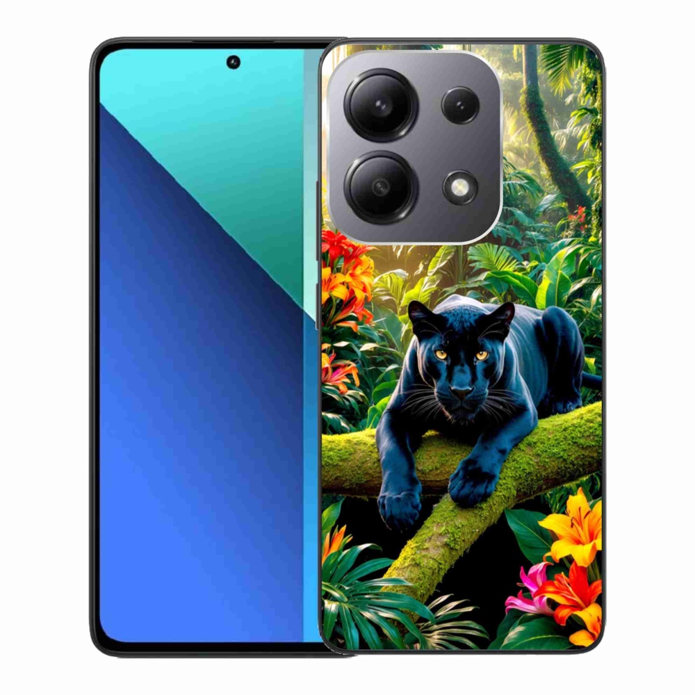 Gélový kryt mmCase na Xiaomi Redmi Note 13 - čierny panter v džungli