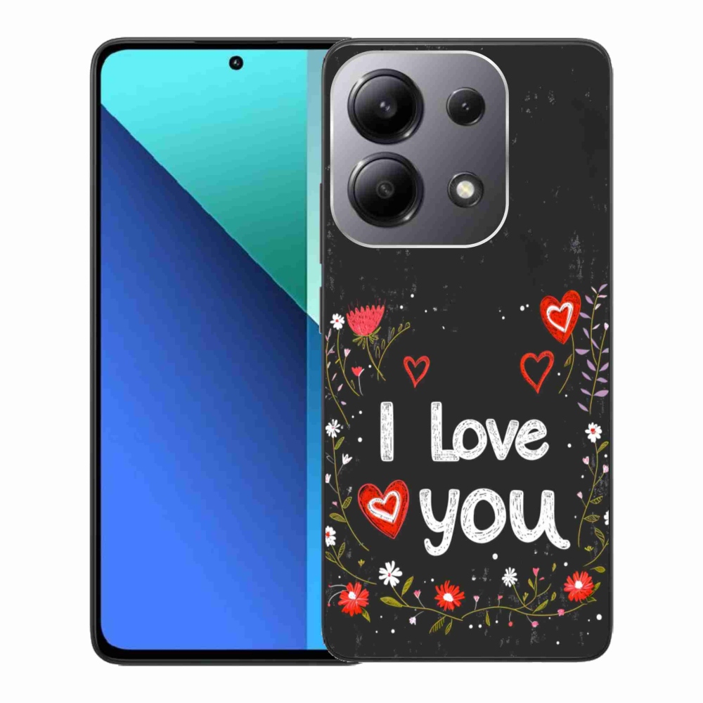 Gélový kryt mmCase na Xiaomi Redmi Note 13 - I love you čierne pozadie
