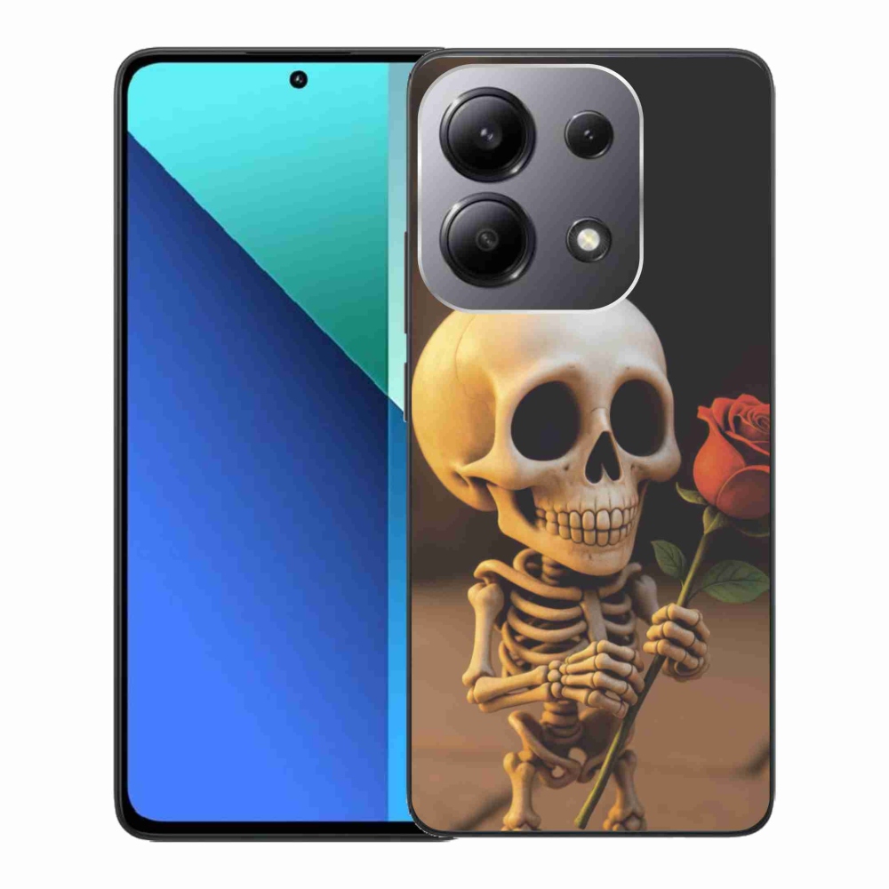 Gélový kryt mmCase na Xiaomi Redmi Note 13 - kostlivec s ružou