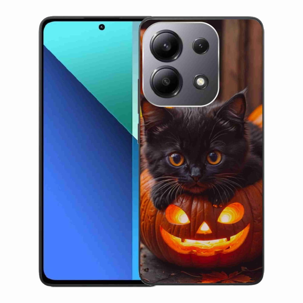 Gélový kryt mmCase na Xiaomi Redmi Note 13 - mačiatko a tekvica