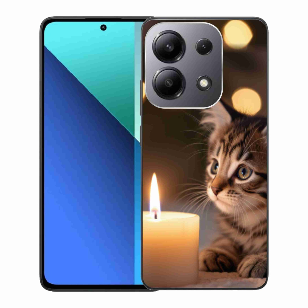 Gélový kryt mmCase na Xiaomi Redmi Note 13 - mačiatko a sviečka