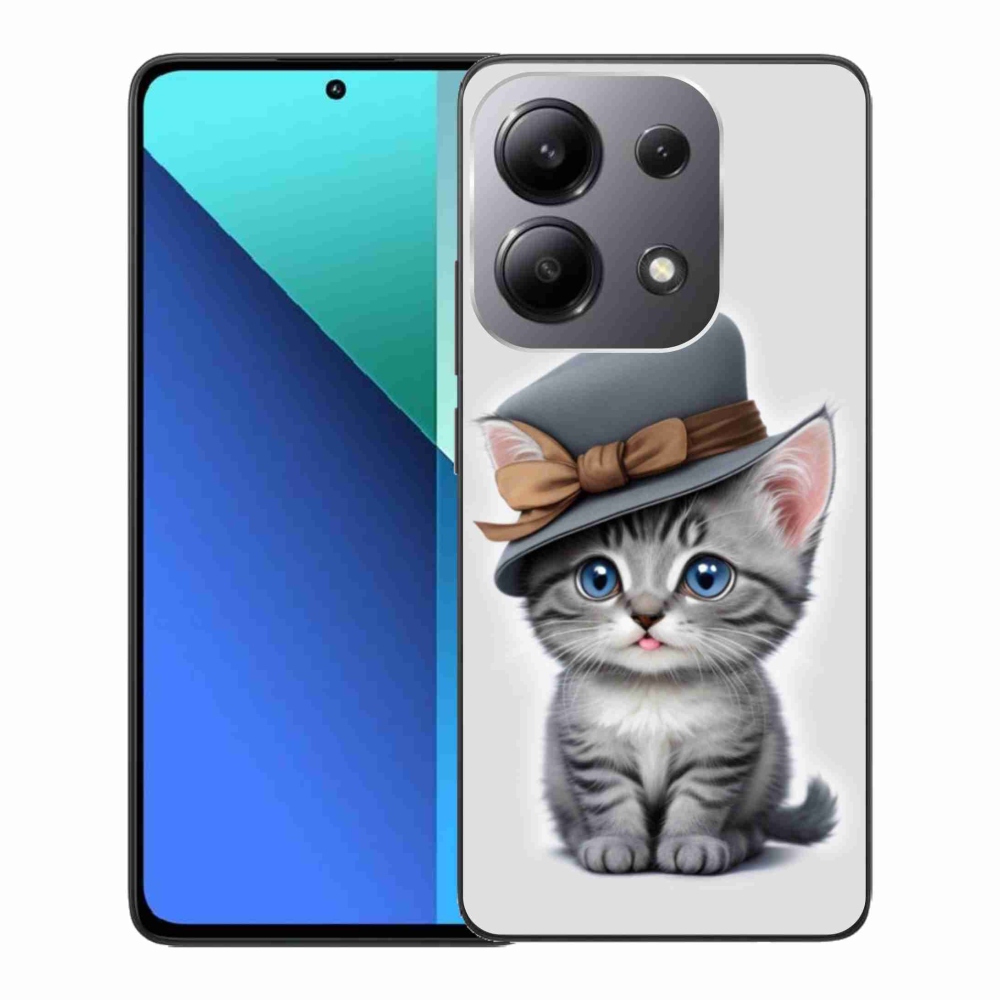 Gélový kryt mmCase na Xiaomi Redmi Note 13 - mačiatko s klobúkom