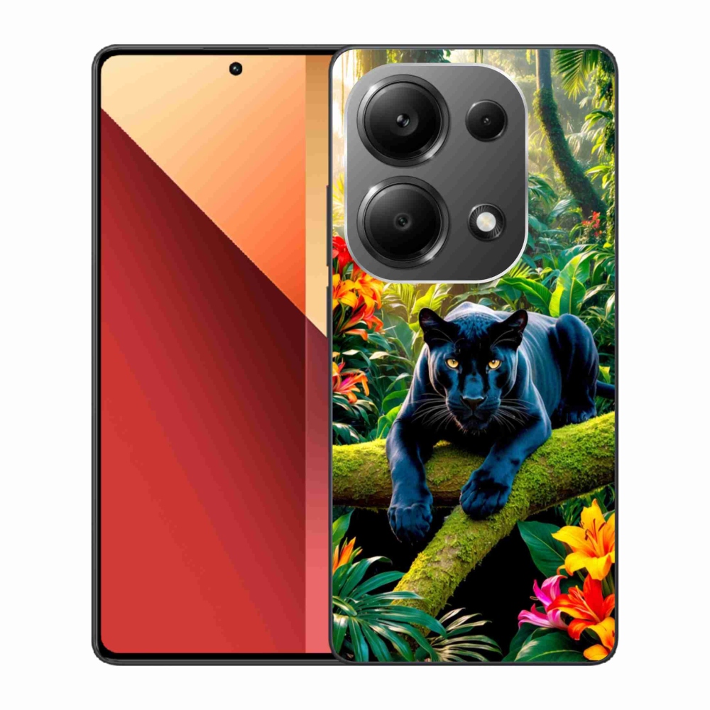 Gélový kryt mmCase na Xiaomi Redmi Note 13 Pro 4G/Poco M6 Pro - čierny panter v džungli