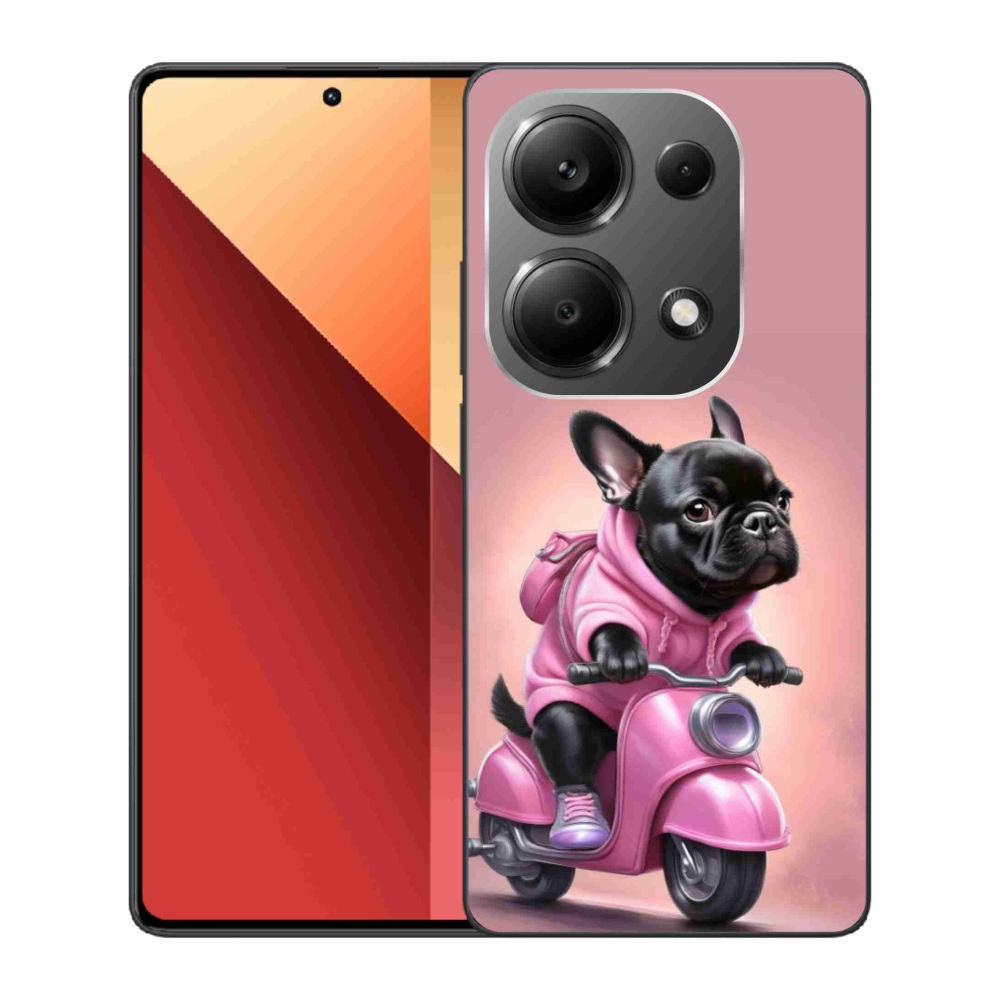 Gélový kryt mmCase na Xiaomi Redmi Note 13 Pro 4G/Poco M6 Pro - francúzsky buldoček na skútri