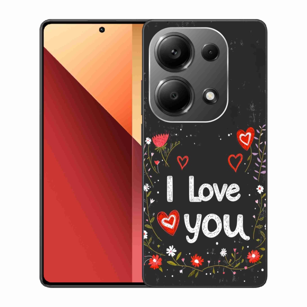 Gélový kryt mmCase na Xiaomi Redmi Note 13 Pro 4G/Poco M6 Pro - I love you čierne pozadie