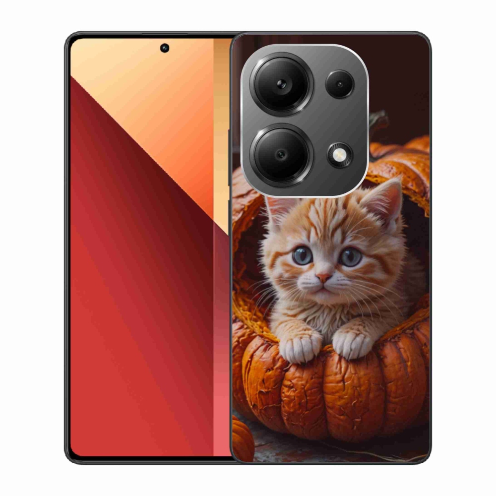 Gélový kryt mmCase na Xiaomi Redmi Note 13 Pro 4G/Poco M6 Pro - mačiatko a tekvica 2