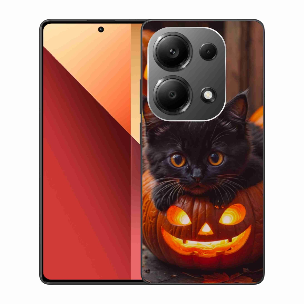 Gélový kryt mmCase na Xiaomi Redmi Note 13 Pro 4G/Poco M6 Pro - mačiatko a tekvica