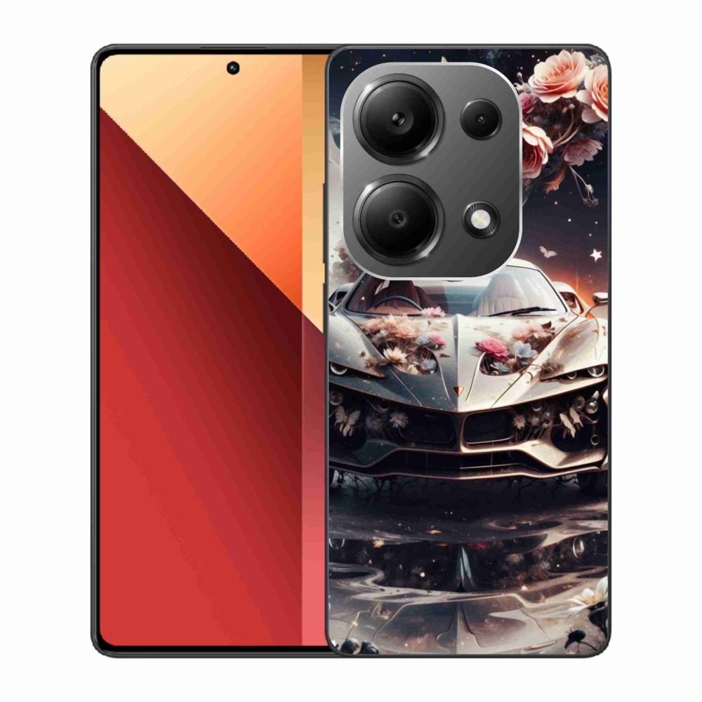 Gélový kryt mmCase na Xiaomi Redmi Note 13 Pro 4G/Poco M6 Pro - kvetinové šProtové vozidlo