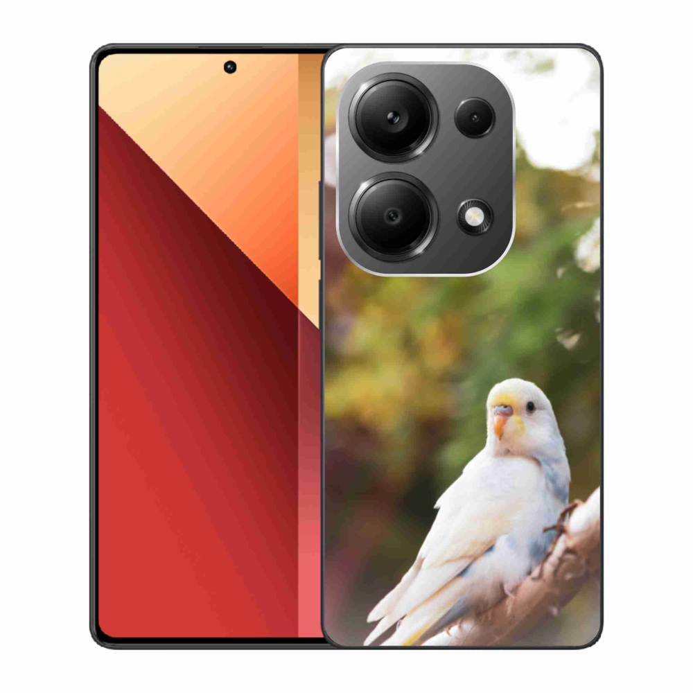 Gélový kryt mmCase na Xiaomi Redmi Note 13 Pro 4G/Poco M6 Pro - papagáj andulka biela