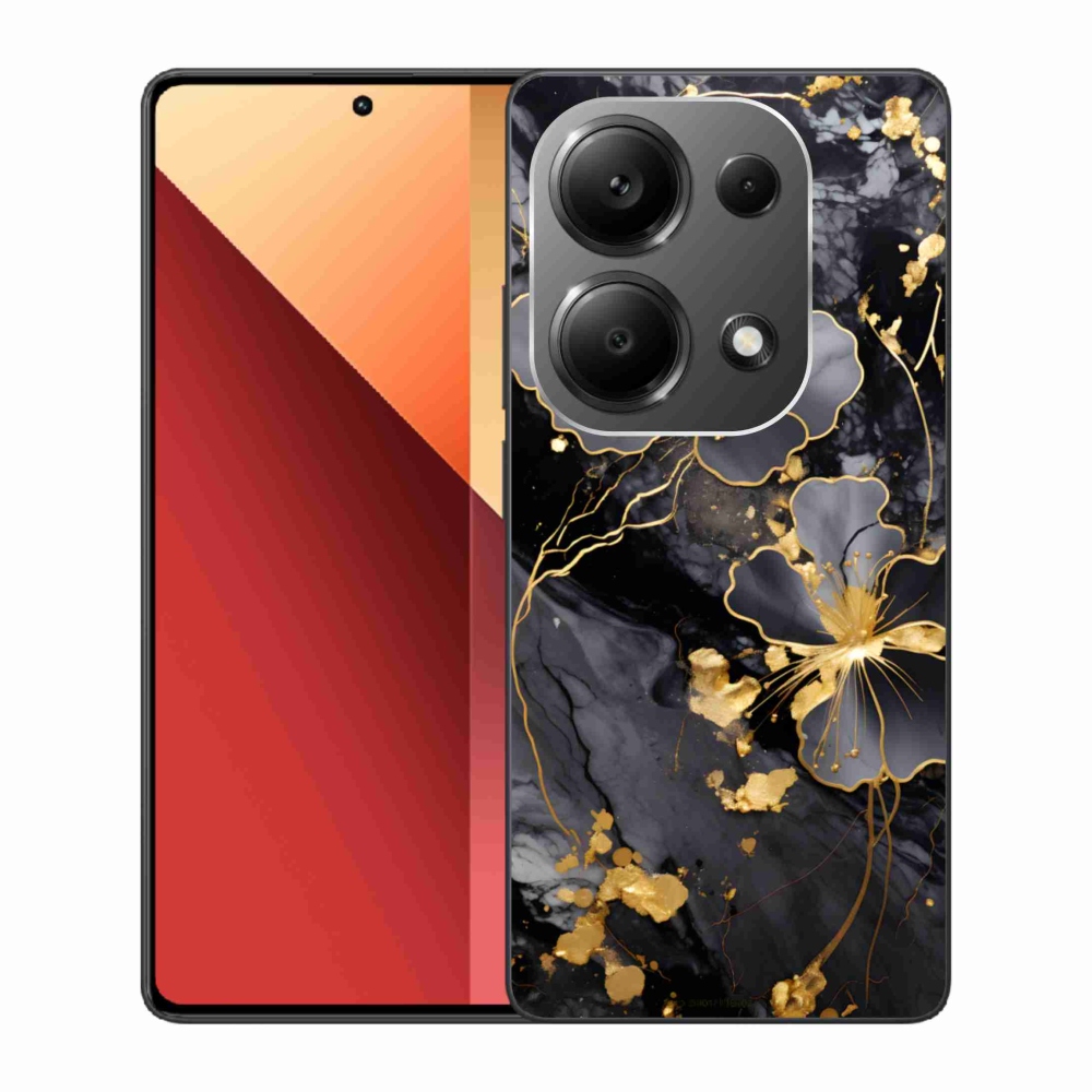 Gélový kryt mmCase na Xiaomi Redmi Note 13 Pro 4G/Poco M6 Pro - zlaté kvety