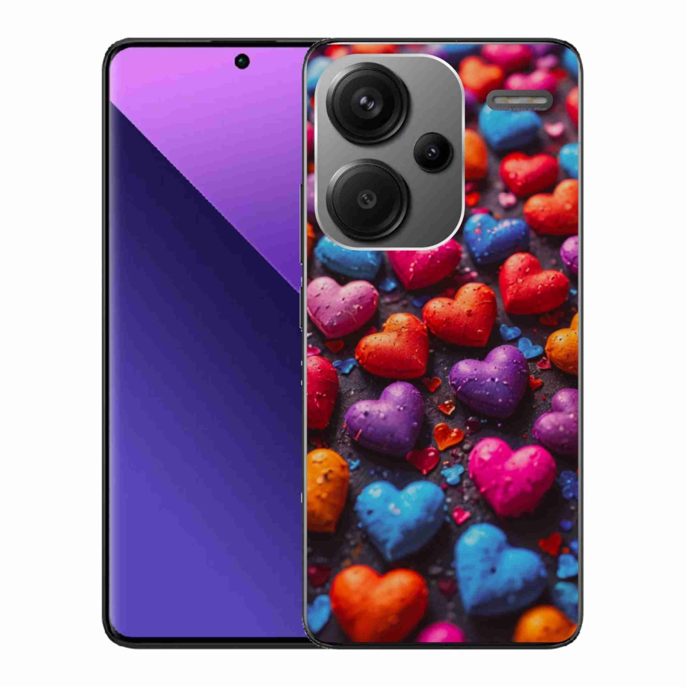 Gélový kryt mmCase na Xiaomi Redmi Note 13 Pro+ 5G - farebné srdcia