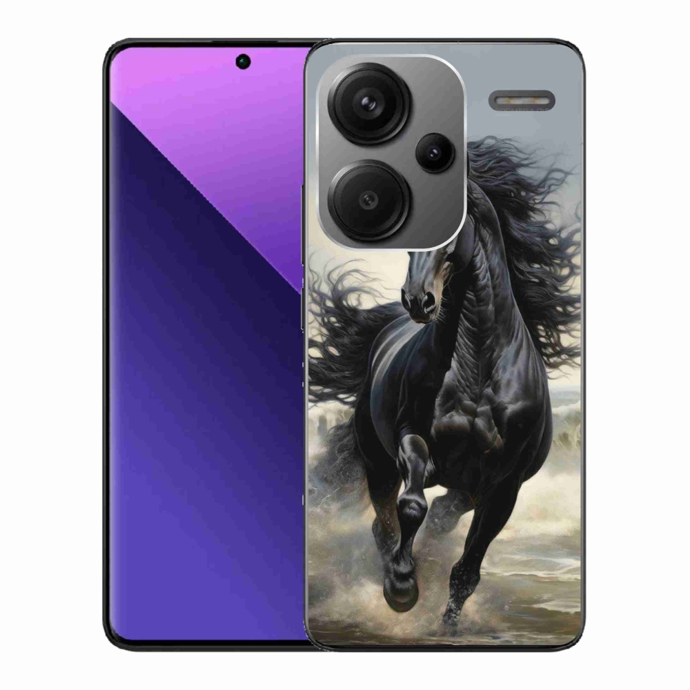 Gélový kryt mmCase na Xiaomi Redmi Note 13 Pro+ 5G - bežiaci čierny kôň