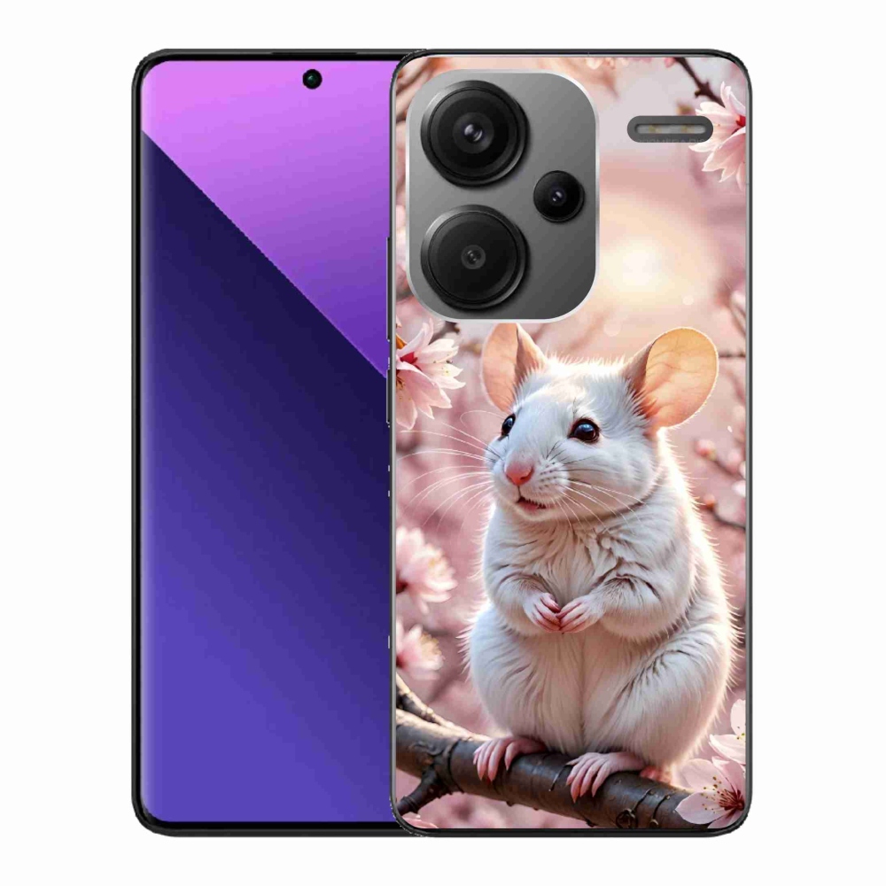 Gélový kryt mmCase na Xiaomi Redmi Note 13 Pro+ 5G - biela myš na vetve